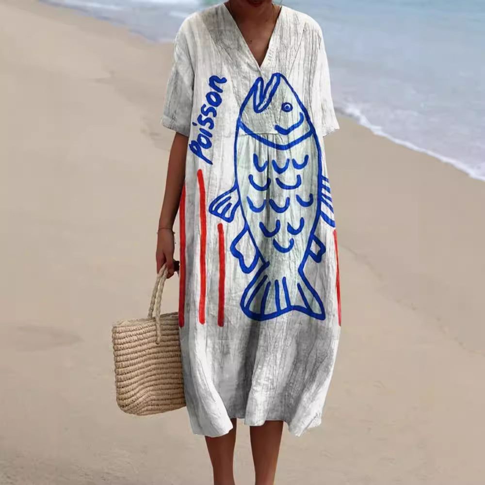 Large size women's shirt dress