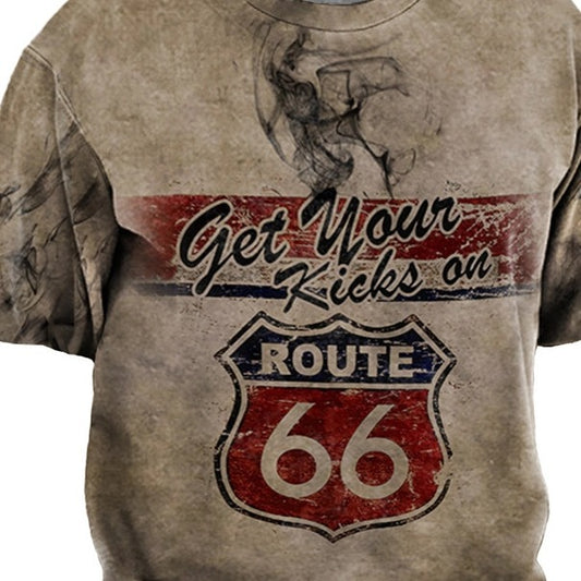 Imitation cotton printed short sleeved shirt