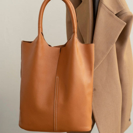 TOGO Head Leather Open Bucket Bag