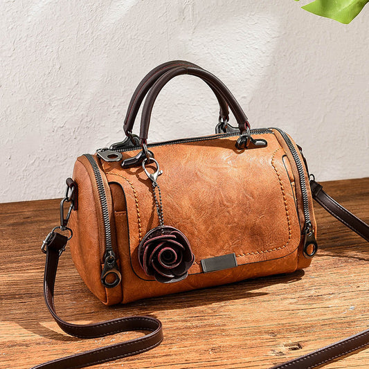 Solid color retro pillow bag for women