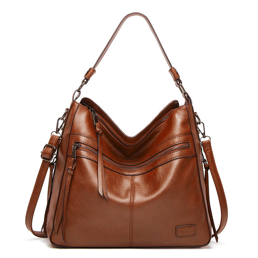 European and American trend double zipper tote bag