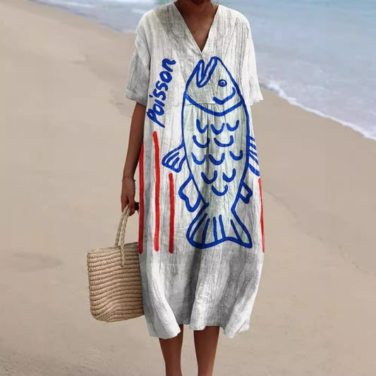 Large size women's shirt dress
